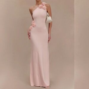 Meshki Blush One-Shoulder Gown